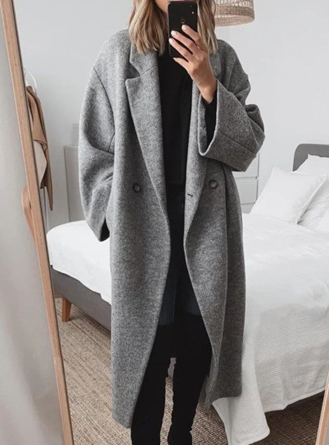 Wełniany płaszcz oversize dla kobiet – Komfort i elegancja na zimę