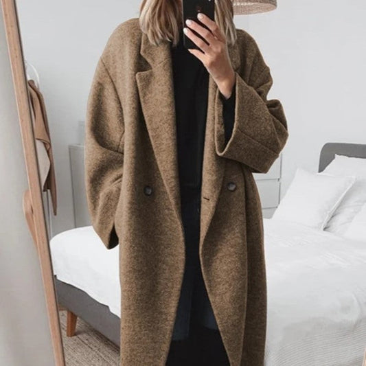 Wełniany płaszcz oversize dla kobiet – Komfort i elegancja na zimę