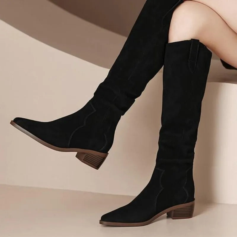 Zamszowe Botki Damskie w Stylu Vintage – Eleganckie z Falbanami