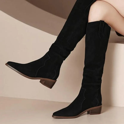 Zamszowe Botki Damskie w Stylu Vintage – Eleganckie z Falbanami