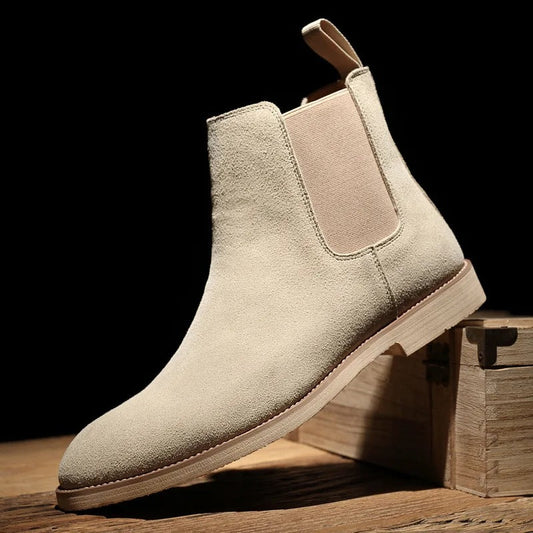 Zamszowe Buty Chelsea dla Kobiet – Eleganckie i Wygodne w Kolorze Olive Green